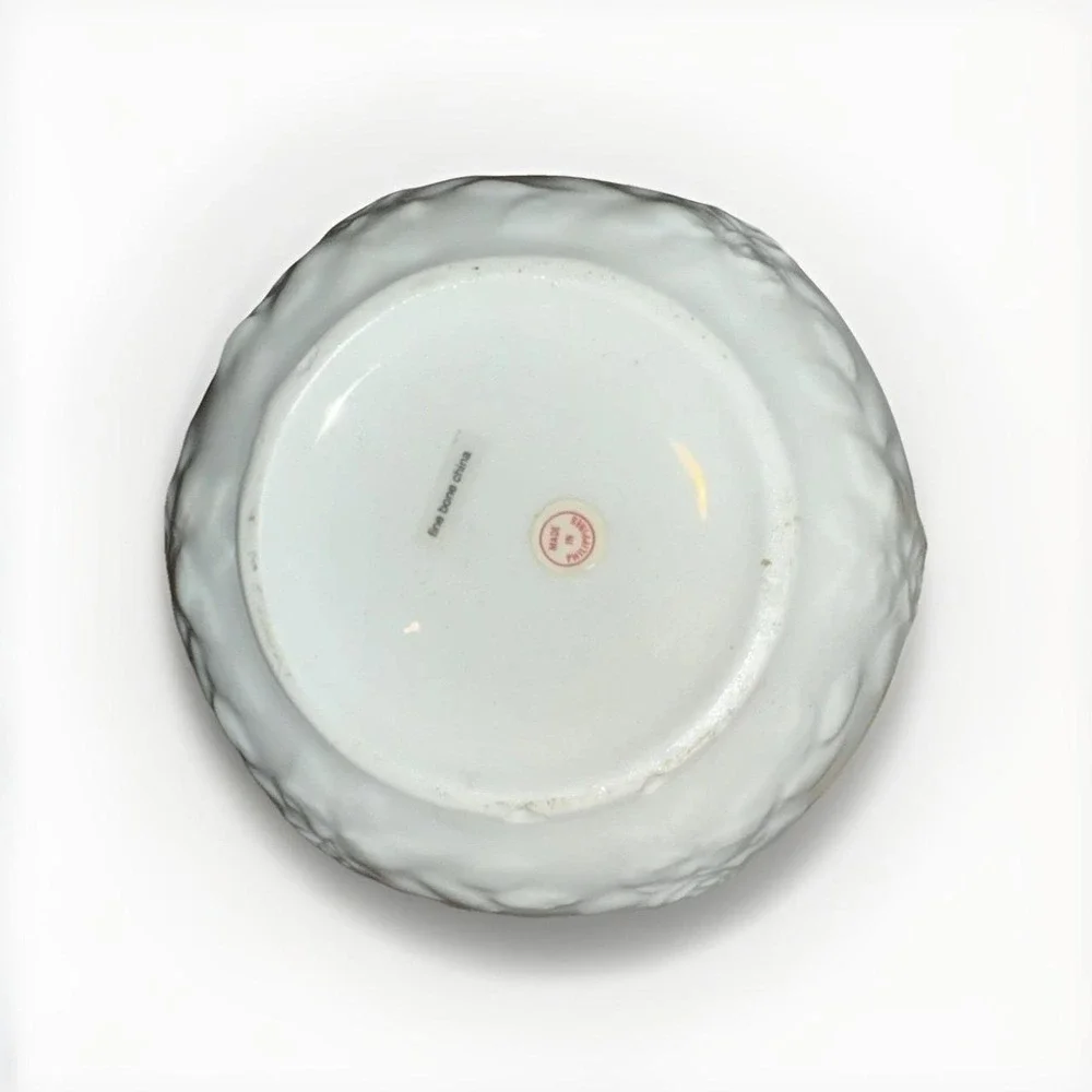 Fine Bone China Applied Pink Rose Reticulated Scalloped Bowl Made in Philippines
